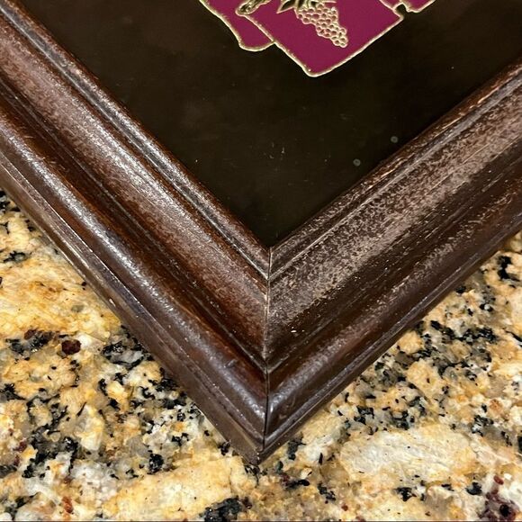 Vintage Lucid Lines “The Wine Cellar” Grecian Mirror Graphic 1970s Gold Burgundy - Picture 5 of 13